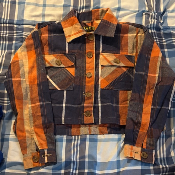 TAXI Plaid Cropped Jacket - Picture 1 of 2